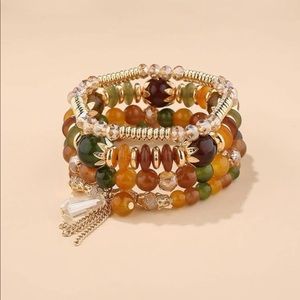 Crystal Beaded 4 Piece Bracelet Set
